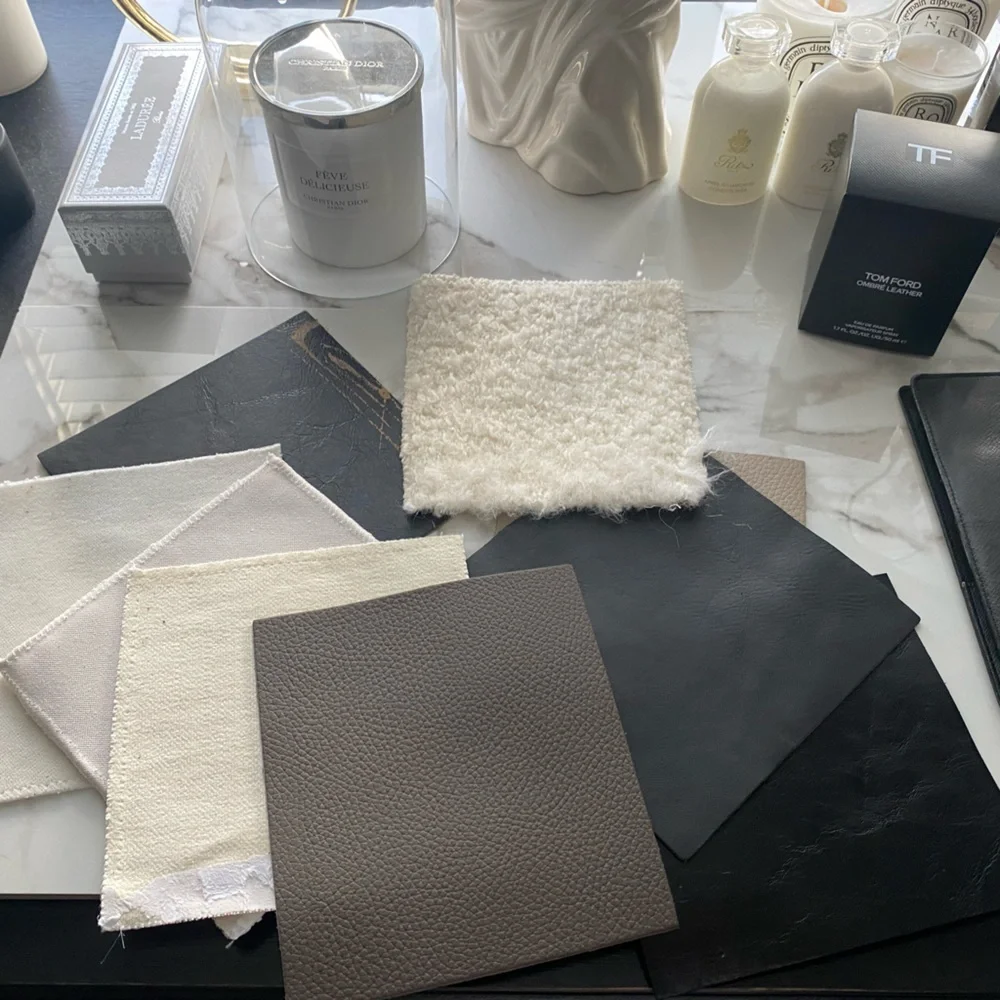 LEATHER AND FABRIC SWATCHES FROM RH